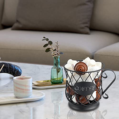 K Cup Holder Coffee Pod Holders for 35 Kcups Keurig Storage Organizer Coffee Bar Accessories for Counter (Matte Black / Medium for 35 kcups)
