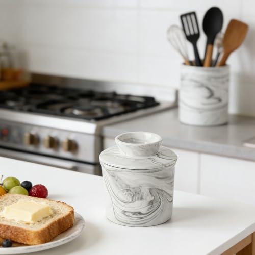 Ceramic Butter Crock (Gray / Large)