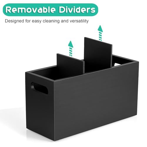 Black Kitchen Utensil Holder for Countertop (Black / 3 Compatment)