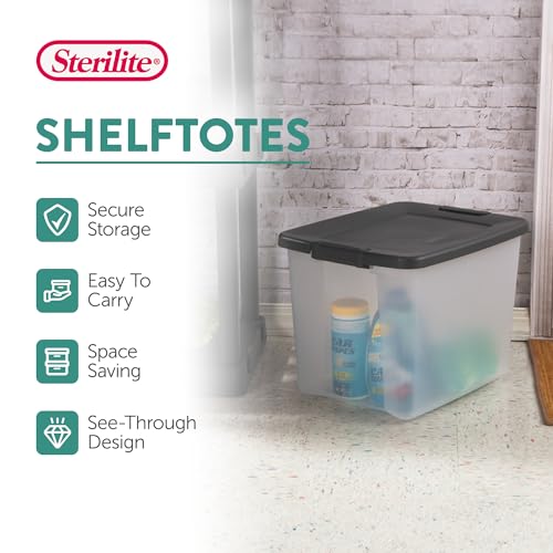 ShelfTote Clear Plastic Storage Bins (50 Quart Tote / 24 Pack)