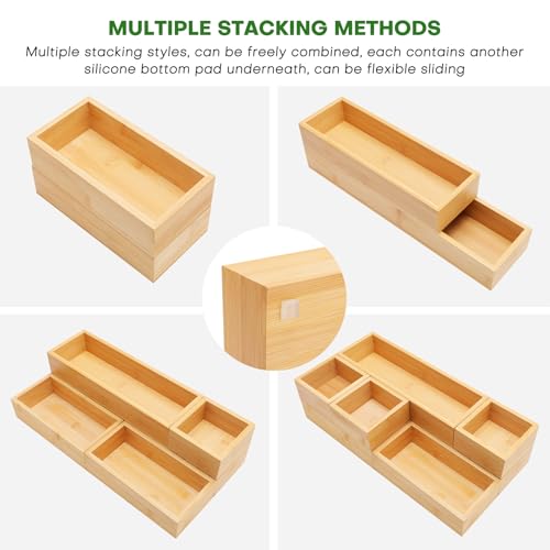 Bamboo Drawer Organizer Set (9 Count)