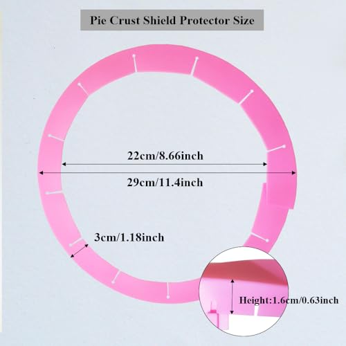 Adjustable Pie Crust Shields Baking Protectors (Pink-1pcs)