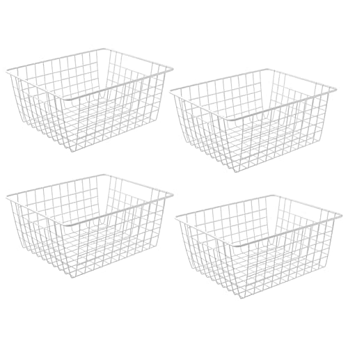 14" Upright Freezer Storage Baskets (White / 14"-4Pack)