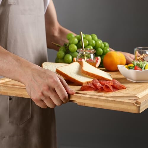 24 x 18 Extra Large Bamboo Serving Boards for Kitchen (Natural / 24"L x 18"W)