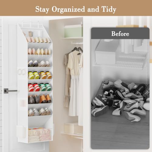 Shoe Storage Over the Door Shoe Organizer (White / 1 Pack)