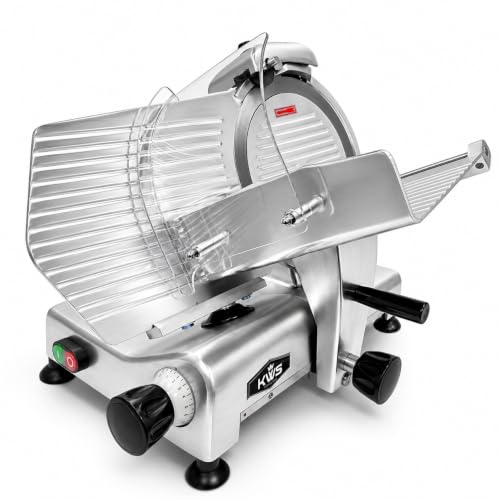 MS 12SL Commercial 420W Electric Meat Slicer 12" Frozen Slicer (Anodized Silver)