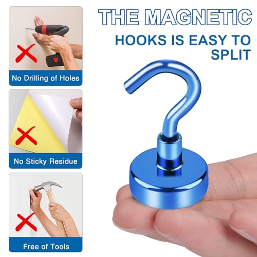 Magnetic Hooks Magnet Hook for Cruise Cabins 85LBS (Blue / 0.98in)