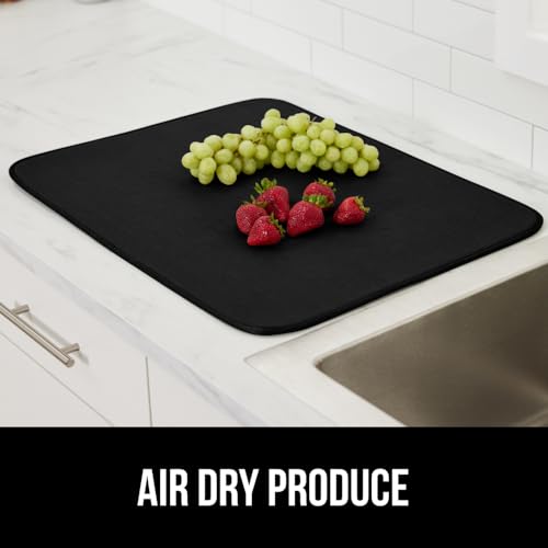 Ultra Absorbent Microfiber Dish Drying Mat (18" x 24" (2 Pack) / Microfiber / Black)