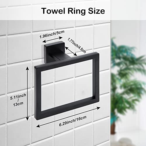 Matte Black Towel Ring (Matte Black / 1 Pc)