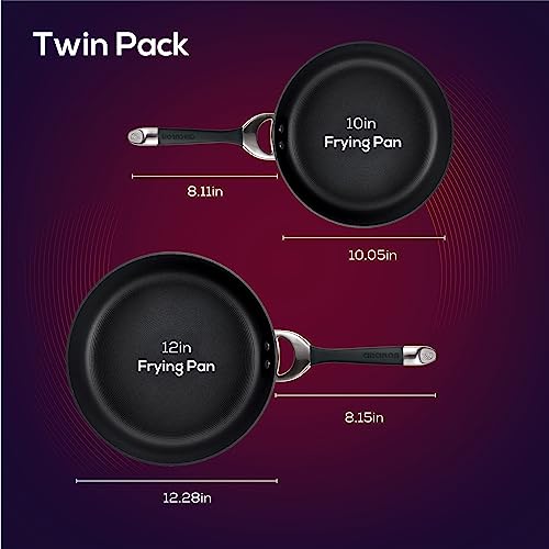 Symmetry Hard Anodized Nonstick Frying Pan Set (10" & 12" / Black)
