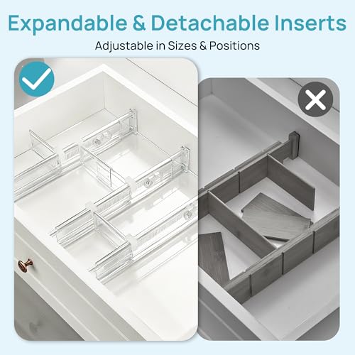 2.36” Drawer Dividers with Expandable Inserts (Short-2.36" with Inserts)