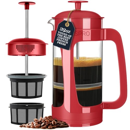 P3 French Press Coffee Maker (Red / 32 oz)