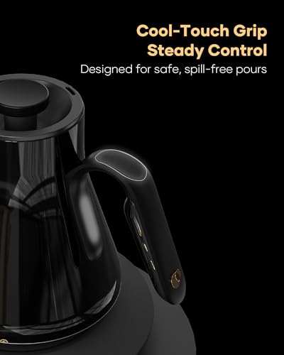 FLOW B9 Gooseneck Electric Kettle ±1°F Temperature Control (Soulages Black)