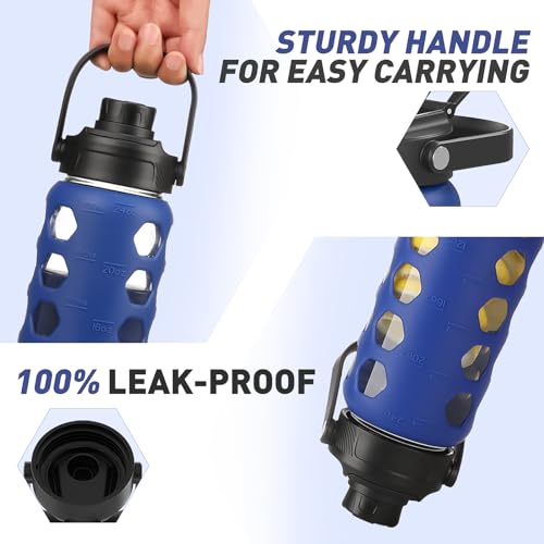 Glass Water Bottle (Bule / 24 Ounces)