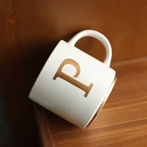 Monogram Ceramic Mugs (gold-P)