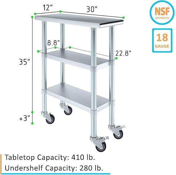 12x30 Heavy Duty Work Table (12" Long x 30" Deep)