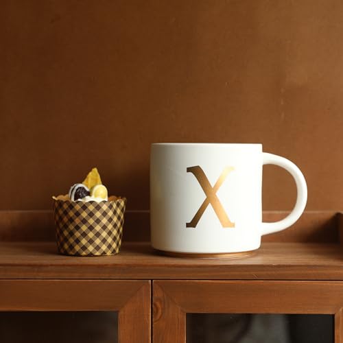 Monogram Ceramic Mugs (gold-X)