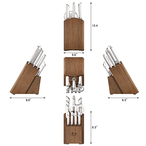 HELENA Series German Steel Forged Knife Block Set (12-Piece / White)