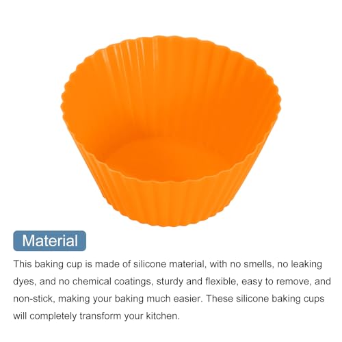 12Pcs Silicone Cupcake Liners (Orange / 2")