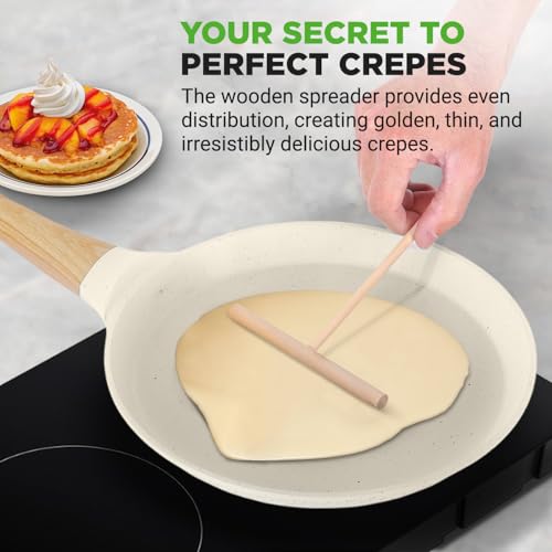 11” Non Stick Crepe Pan with Wooden Spreader (Cream / 11")