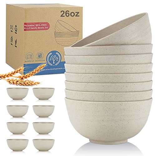 Wheat Straw Bowl Sets (26 oz / Beige)