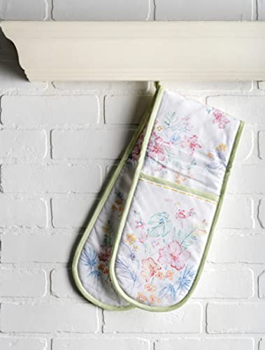 Double Oven Mitts 100% Cotton Double Oven Glove (102 - Paradise Island / 7" x 35" (Double Oven Mitt))
