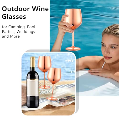 Unbreakable Stainless Steel Wine Glasses Set of 2 (2 Count)