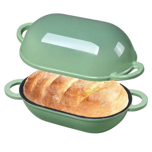 5 QT Enameled Cast Iron Sourdough Bread Oven (Fig Green / 5 QT)