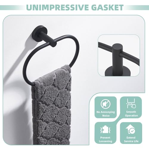 Matte Black Oval Towel Ring (Oval - Matte Black)