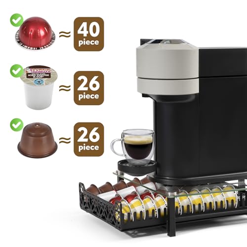 Crystal Tempered Glass Coffee Pod Drawer Organizer