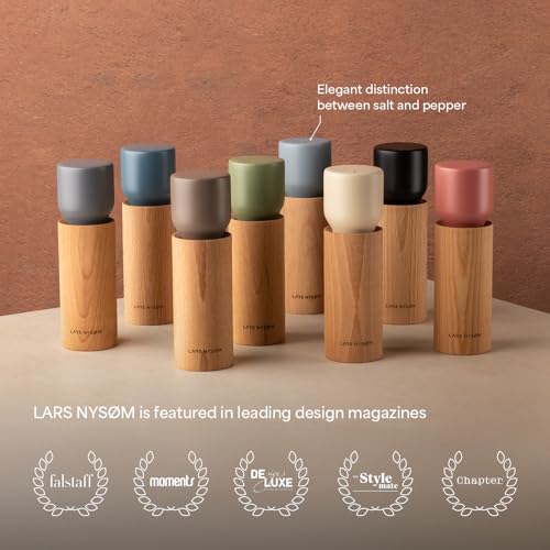 Wooden Salt and Pepper Grinder Set Manual (Ash Gray / Set of two manual grinders without wooden tray)
