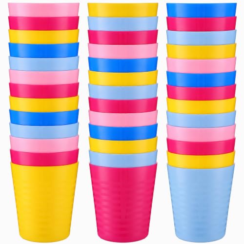 36 Pcs Kids Plastic Cups 8 oz Drinking Toddler Cups (Neon)