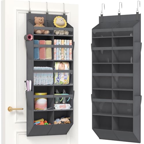 1 Pack Over the Door Organizer 10 Section Hanging Storage Dark Gray (Gray / 10 section)
