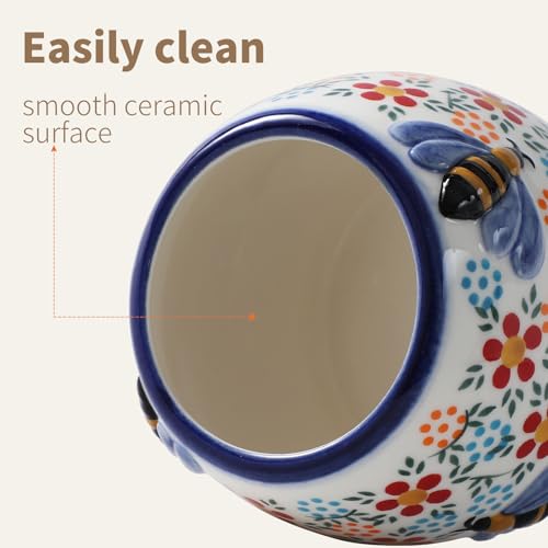 10oz Spring Delight Handmade Ceramic Honey Jar (Spring Delight)