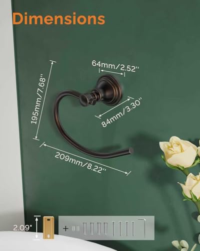Towel Ring Wall Mount for Bathroom (Oil Rubbed Bronze)