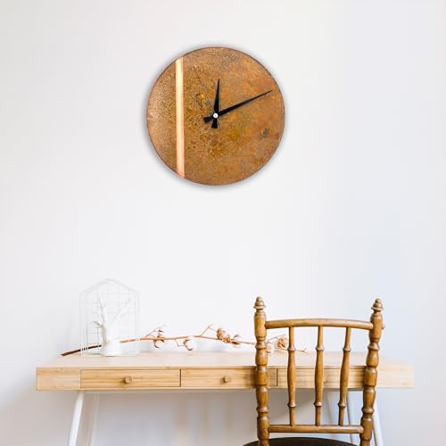 Handmade Copper Wall Clock Artisan Touch in Every Piece (Rusty Line / 17.7)