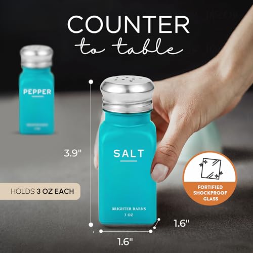 Teal Salt and Pepper Shakers Set by Brighter Barns (Teal)