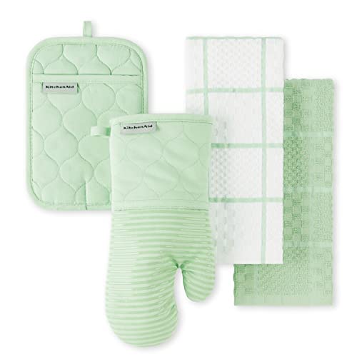 Quilted Cotton Terry Cloth Oven Mitt (Pistachio)