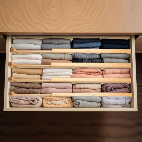 Dresser Drawer Organizers 6 Pack (For 17-22in deep drawers inner size)