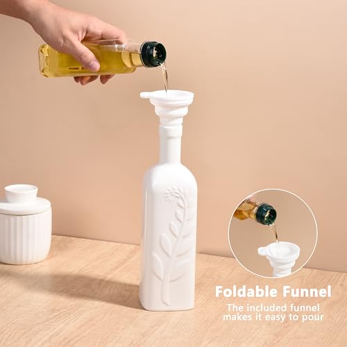 20 Oz Olive Oil Dispenser Bottle with Spout (Square)