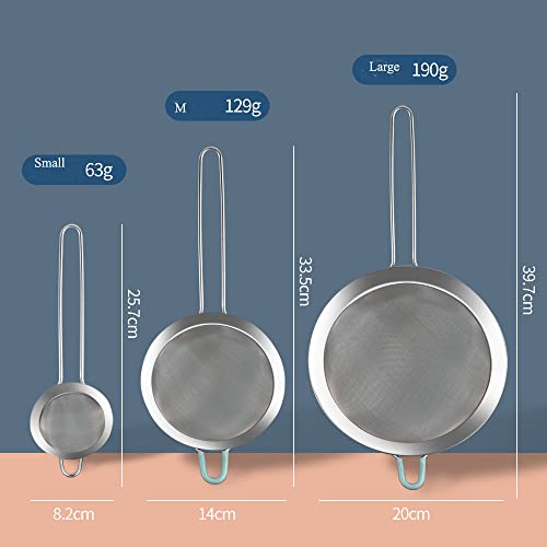 304 Stainless Steel 5.51 inch Fine Mesh Strainers for Kitchen (Medium 5.5 inch)