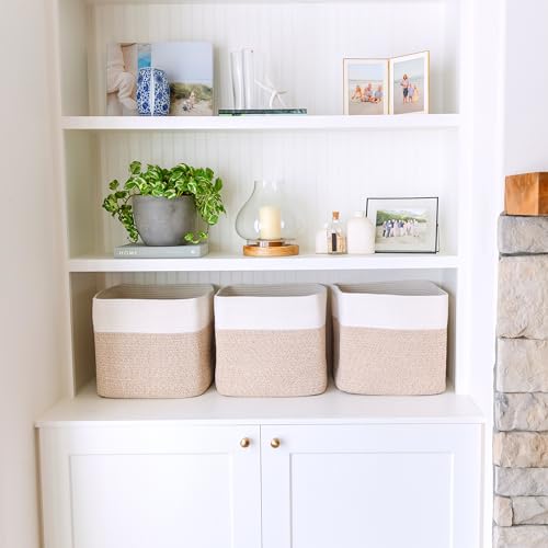 13x15x13 Kallax Storage Cubes Bins (Off White & Mixed Brown / 15 x 13 x 13 (Kallax))