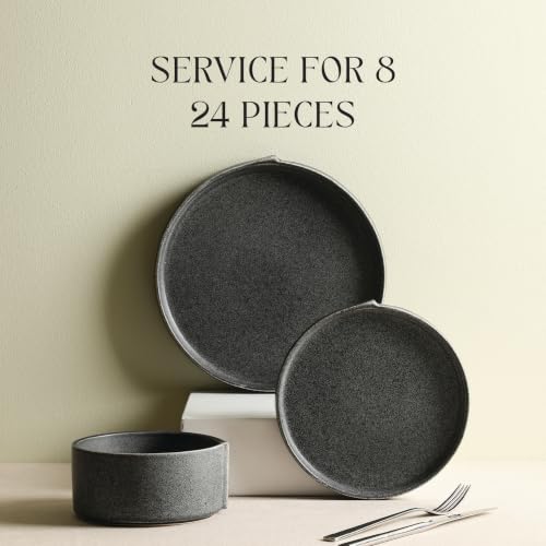 Bao Dinnerware (Charcoal / 24-Piece - Service for 8)
