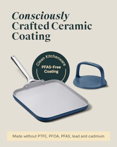 11" Non Stick Square Griddle Pan and 6" Grill Press Duo (Perracotta)