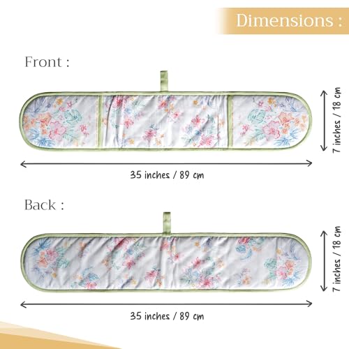 Double Oven Mitts 100% Cotton Double Oven Glove (102 - Paradise Island / 7" x 35" (Double Oven Mitt))