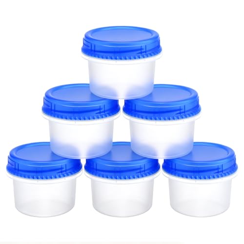 6 Pack Freezer Containers with Screw On Lids (6oz-6pack)