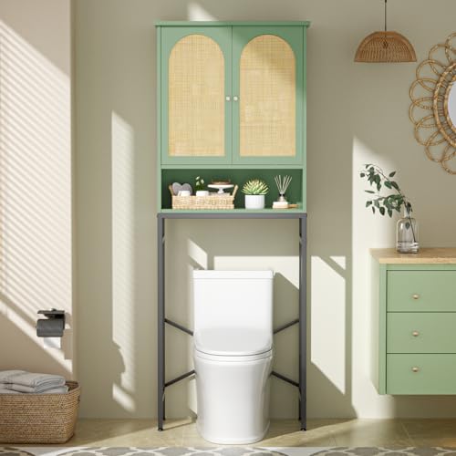 Rattan Toilet Storage Cabinet (Green)