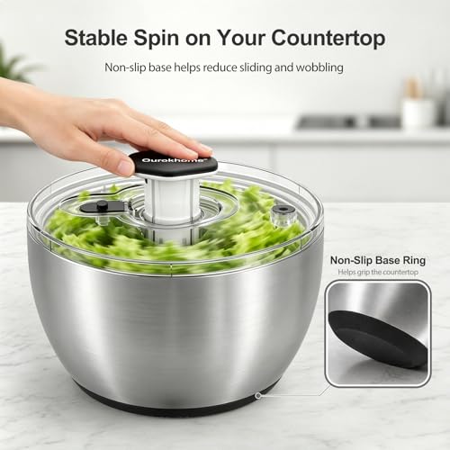 6.3 QT Stainless Steel Salad Spinner (6.3 QT)