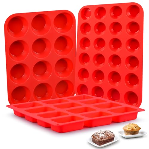 Silicone Muffin Pan (Regular&Mini Muffin&Loaf Pan)