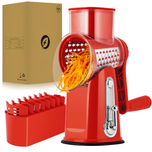 Rotary Cheese Grater 5 Blades (Red)